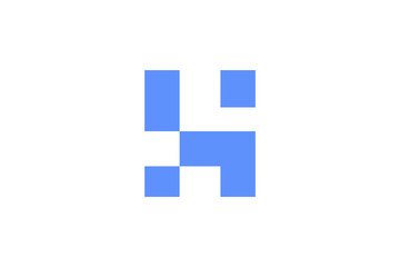 letter h pixel logo design vector premium
