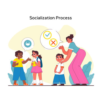 Children psychology. Kids socialization Process. Chid behavior, emotional