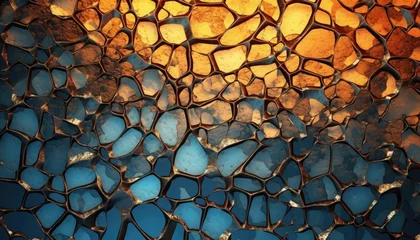 Foto auf Alu-Dibond Orange cracked abstract background. © Vitaly Art