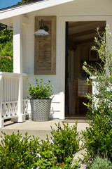 front porch of a modern farmhouse with Dutch door