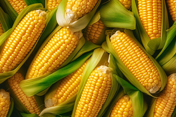 Fresh corn and boiled corn on cob in water drops