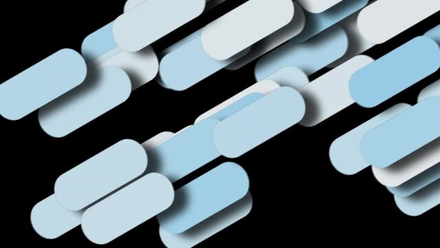 Design element, rounded rectangles moving smoothly across the frame from left to right, 4k 24p with alpha channel. Use this clip to make custom animated backgrounds.