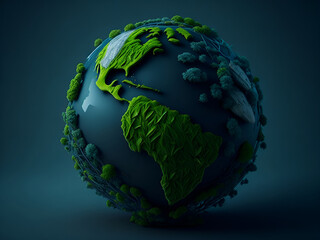 World environment and earth day concept with globe, nature and eco friendly environment.