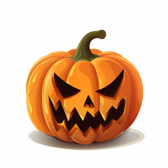 gruseliger Halloween K&uuml;rbis auf hellem Hintergrund. Happy Halloween. Quadratisch. Generative Ai.