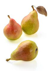 fresh pears on white background studio shot 2