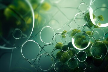 showcasing eco-friendly practices and green innovation, Abstract futuristic background symbolizing sustainability | Generative AI