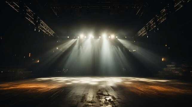 Background Concert Stage With Empty Audience