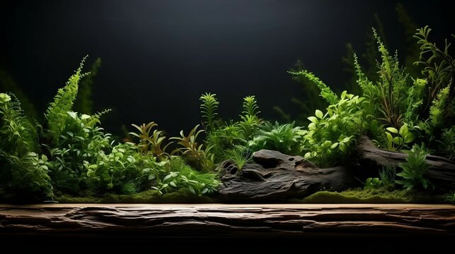 HD wallpaper: aquarium, green color, plant, growth, black background,  nature