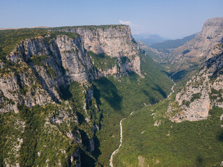 Fototapeta na wymiar Aerial view of Vikos gorge, Zagori, Epirus, Greece