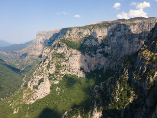 Aerial view of Vikos gorge, Zagori, Epirus, Greece