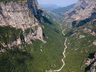 Aerial view of Vikos gorge, Zagori, Epirus, Greece