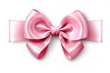 Decorative pink bow. Pink bow for page decor isolated on white. AI generated
