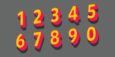 Vector creative color 3D geometry shapes' numerals. font alphabet vector illustrations.