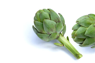 Fresh artichoke on white background