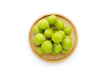 Shine muscat grape on white background.