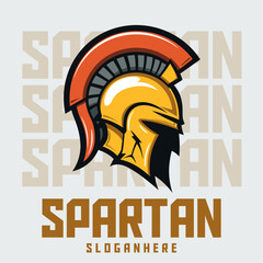 Illustrated Spartan Helmet: Logo, Mascot, Art, Vector Graphic for Sports and E-Sport Teams, Roman/Greek Mascot
