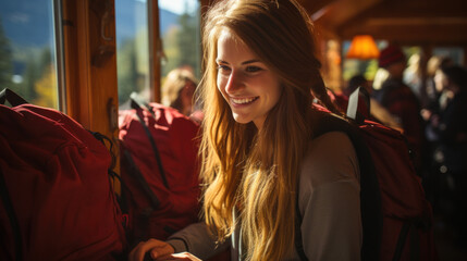 Young girl collecting her things from her room, leaving her home to go to university