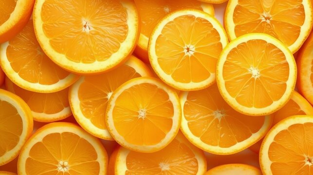 Fresh orange slices background