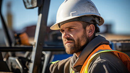 Fototapeta premium A worker in construction