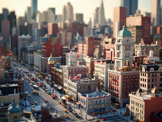 Fototapeta premium ニューヨークの街のジオラマ