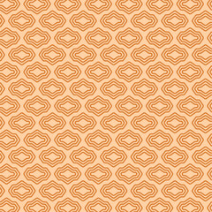 Seamless ornate decorative pattern abstract geometric shape lines vector orange