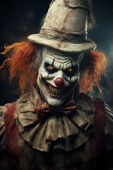 Portrait of scary spooky clown monster from horror movie | Generativ AI