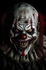 Portrait of scary spooky clown monster from horror movie | Generativ AI