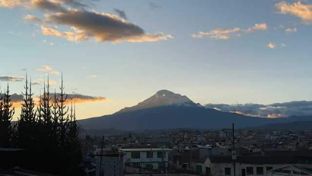 Time-lapse Volcano Chimborazo Riobamba Ecuador