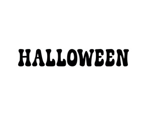 Vector retro groovy Halloween lettering isolated on white background