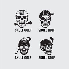 Skull Golf logo collection set 