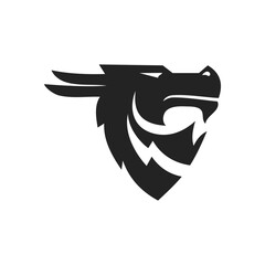 Dragon logo template Isolated. Brand Identity. Icon Abstract Vector graphic