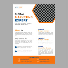 Business Flyer Layout with Colorful Accents