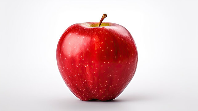 Red apple isolated on white background with clipping path and full depth of field, Generative AI