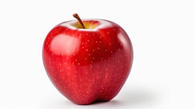 Red apple isolated on white background with clipping path and full depth of field, Generative AI