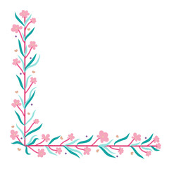 Floral frame Vine Flower frame 
