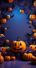 Halloween celebration. Perfect for banner or advertising. Generative AI model, no place, person or character ever existed.