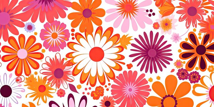 a colorful floral pattern is shown on the white background Generative Ai