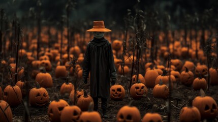 halloween pumpkin on background - obrazy, fototapety, plakaty
