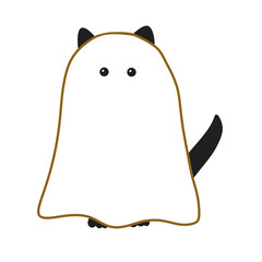 Cute  ghost cat cartoon