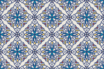 Turkish Mosque Window Vector Seamless Pattern. Ramadan mubarak muslim background. Traditional ramadan kareem mosque pattern with gold grid mosaic. Islamic window grid design of lantern shapes tiles.