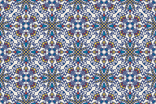 Turkish Mosque Window Vector Seamless Pattern. Ramadan mubarak muslim background. Traditional ramadan kareem mosque pattern with gold grid mosaic. Islamic window grid design of lantern shapes tiles.