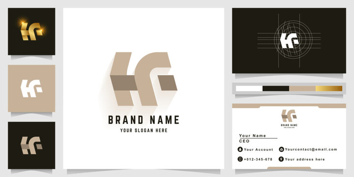 Letter HF or HiF monogram logo