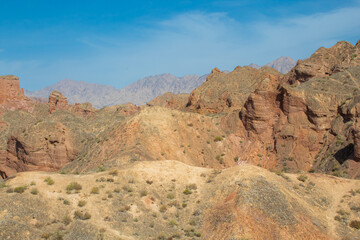 Beautiful landscape of typical landform at Binggou Danxia, China