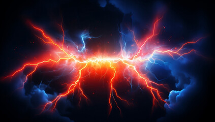 Lightning blue thunder electricity storm nature