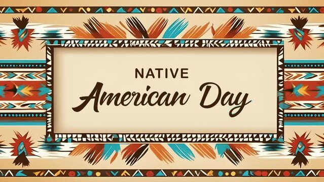 Native American Day Text Animation. Great for Native American Day Celebrations, for banner, social media feed wallpaper stories