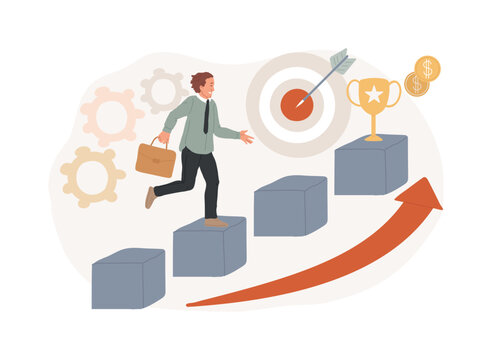 Career growth isolated concept vector illustration. Career development, careerbuilder, personality planning progress, set goals, gain success, job position, new challenge vector concept.
