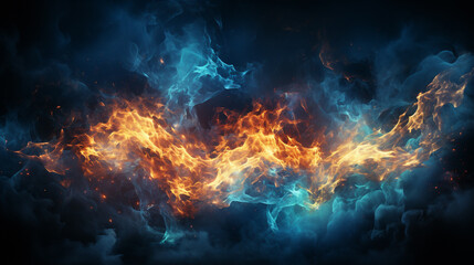 Fototapeta premium Blue fire background
