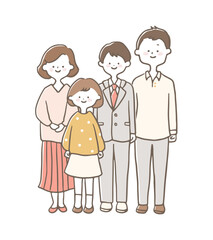 小学生と中学生の子供がいる家族