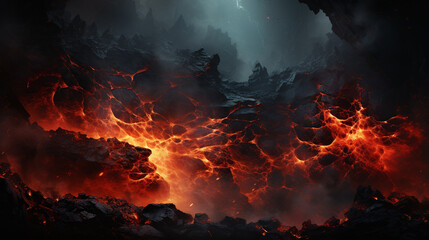 Hot magma background