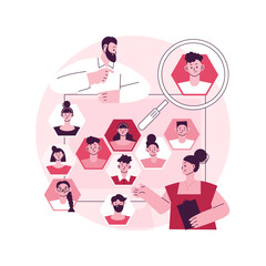 Customer persona abstract concept vector illustration. Understand potential customer needs, target audience, data-driven user research, brand positioning, collect feedback abstract metaphor.